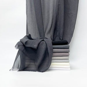 Venta al por mayor Premium turco borla gris oscuro sólido sombreado chal bufanda larga para mujeres algodón Dupatta velo Hijabs mujeres musulmanas 2025 - Product Image 1