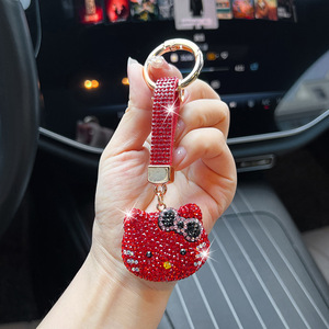Nieuw Design Kt Kat Anime Sleutelhanger Schattige Strass Bedels Mini Kralen Tas Sleutelhanger Cartoon Telefoon Hanger Voor Meisje Cadeau Groothandel - Product Image 5
