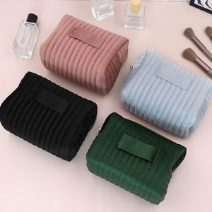 Velvet Quilted Makeup <b>Bag</b> Portable Cosmetic Pouch for Travel <b>Large</b> Capacity Toiletry Organizer <b>Gift</b> for Her - Product Image 1