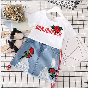 Ensemble de vêtements pour enfants, 2 pièces, t-shirt et jean, robes, tenues pour bébés, vêtements décontractés pour tout-petits, vêtements pour enfants, ensembles de vêtements pour filles - Product Image 2