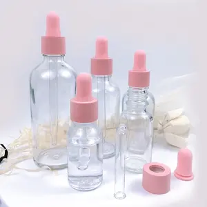 Còn Hàng Mỹ Phẩm Tùy Chỉnh Chai Nhỏ Giọt Màu Hồng 20Ml 30 Ml Chai Thủy Tinh Dầu Dưỡng Tóc 50lm 100Ml