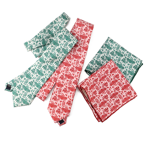 Conjunto de Corbata y Pañuelo de Bolsillo para <span class=keywords><strong>Hombre</strong></span>, de Seda Estampada de Alta Calidad con Diseño Nupcial y Estampado Integral - Product Image 2
