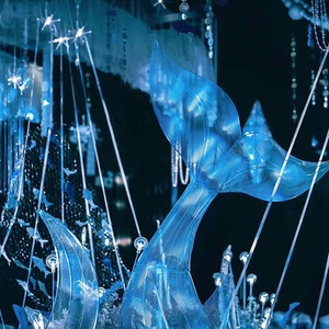 Décoration de mariage personnalisée, nouvelle conception professionnelle, haute qualité, série Océan Bleu, queue de poisson en fer pour la maison et les centres commerciaux - Product Image 2