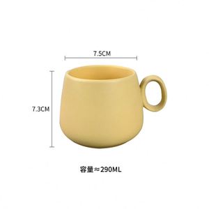 Tasse en céramique pour amateurs de café, grande tasse à eau, mug à latte, tasse à cappuccino avec soucoupe 280ml - Product Image 6