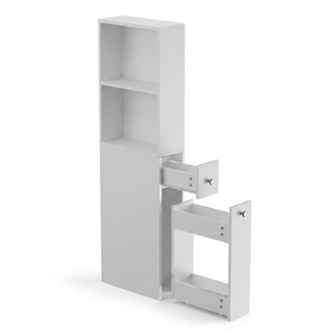 <strong>Bathroom</strong> Cabinet Shelf Narrow Side Drawers <strong>Corner</strong> Toilet Laundry <strong>Storage</strong> <strong>Unit</strong> - Product Image 2