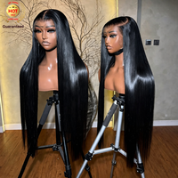 Peluca de Cabello Humano Liso Extremo con Encaje HD 13x6, Nudos Invisibles, Sin Pegamento, Precortada, 250% de Densidad, Pre-arrancada, Proveedor de Marca Privada