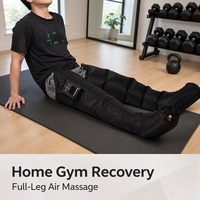 Bottes de massage pneumatiques pour les jambes, 5 chambres, compression 30-240 mmHg, intensité réglable, unité principale détachable, rechargeable, usage domestique