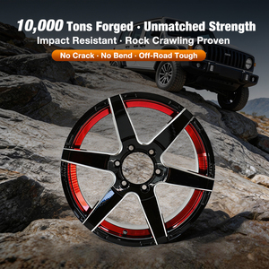 <span class=keywords><strong>ล้อ</strong></span>ฟอร์จ <span class=keywords><strong>KSR</strong></span> 6 ก้าน ขนาด 18-22 นิ้ว สีดำขอบแดง หน้าเจียร สำหรับรถ SUV/รถบรรทุก - Product Image 3