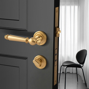 ลูกบิดประตูสีทองสำหรับประตูภายในไม้หลักหรูหราทันสมัยแตกต่างกัน - Product Image 6