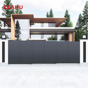 Porte coulissante <span class=keywords><strong>sectionnelle</strong></span> en aluminium moderne haut de gamme abordable en gros pour jardin villa cour extérieure - Product Image 5