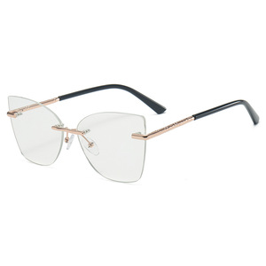 Spoen Rimless <b>Eyeglasses</b> Brown Clear Cr39 Lenses Women Optical <b>Frames</b> - Product Image 5