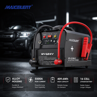2026 Démarreur de batterie portable robuste 12V 24V pour camion, en plastique noir, avec fonction Power Bank et booster de batterie, garantie 1 an