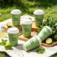 DayuPack Gobelets en papier pour vin à double paroi, personnalisables avec logo, écologiques, biodégradables, recyclables, de qualité alimentaire, étanches, avec couvercle, pour boissons chaudes