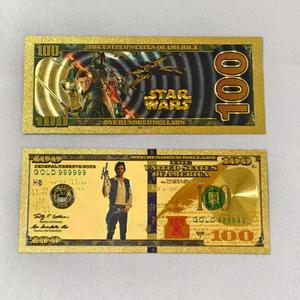 Ensemble de billets de banque en feuille d'or de 100 dollars Star Wars 2026 - Cadeau de collection Darth Vader & Luke Skywalker pour les fans de films - Product Image 6