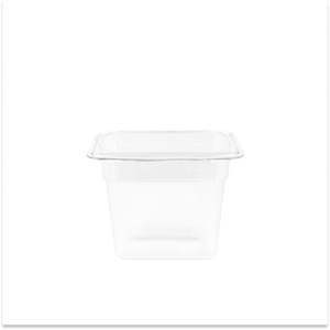 GN <b>Container</b> 1/9 100MM <b>Clear</b> Without Lid Heavy Duty Reusable <b>Plastic</b> Pan For Salad Bars And Buffets - Product Image 2
