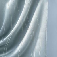Tende Oscuranti Isolanti Ecologiche in Bambù/Cotone Grigio Tortora Chiaro, con Linee Verticali Ondulate Opache, Su Misura, Lunghezza a Terra, Trasparenti