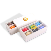 Macaron personnalisé transparent PVC fenêtre ouverture boîte boîte à tiroir biscuit au four gâteau de lune boîte d'emballage alimentaire avec logo