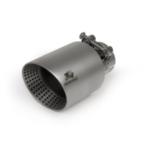 Punta de escape ovalada negra mate de acero inoxidable de 4 pulgadas, silenciador de cola de coche, tubo de modificación de estilo Ak, actualización de accesorio