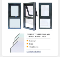 Ventana de aluminio con doble acristalamiento y rotura de puente térmico AS2047 de 2 mm, con mosquitera, a prueba de viento y aislada, para balcón.