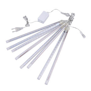 Lumières solaires blanches en forme de gouttes de pluie, effet pluie de météores, pour Halloween, mariage, jardin, arbres, patio - Product Image 5