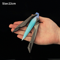 Vente en gros de couteau de combat en métal Valorant Singularity 2.0 de 22 cm avec étui en cuir, en alliage de zinc, pour le jeu