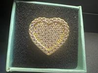 Individuell gestalteter, komplett rosafarbener Diamantherzring, doppelreihig mit Pavé-Perlenrand, breites Band, Damen-Hip-Hop-Schmuck