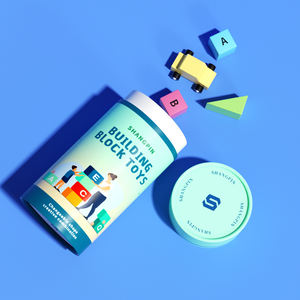 Contenitori regalo per bambini impermeabili di fascia alta in tubi di carta modello cartone animato Mini giocattolo mattoncini giocattolo - Product Image 2