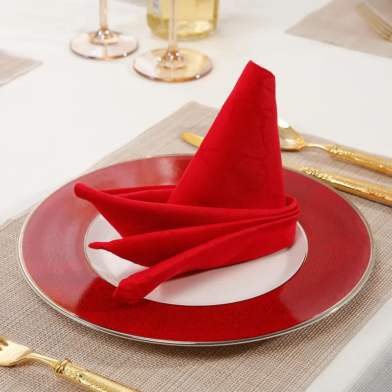 Guardanapo de algodão vermelho para jantar, guardanapo colorido para guardanapo do restaurante, banquete e guardanapo personalizado