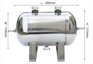 Réservoir de stockage d'<span class=keywords><strong>air</strong></span> comprimé horizontal en acier inoxydable, réservoir de <span class=keywords><strong>pression</strong></span> d'<span class=keywords><strong>eau</strong></span>, 5L - Product Image 5