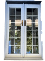 Portes et fenêtres à battants en aluminium NFRC à double vitrage Low-E, porte d'entrée française avec grilles décoratives