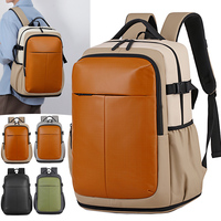 Sac à dos de voyage pour ordinateur portable, film en cuir TPU imperméable, sac pour ordinateur 15,6 pouces, poche indépendante pour chaussures