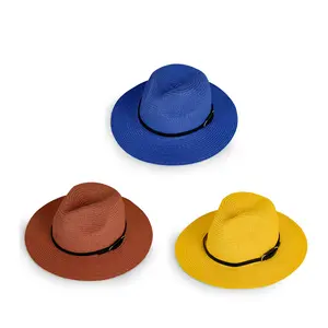 Wholesale Custom Women western Unisex Men Wide brim uv sun Shade toquilla Summer woven Beach Straw Caps Hat For ladies