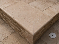 Carrelage en travertin naturel 600x400x40mm, finition roulée, pour terrasse de piscine extérieure, villa, patio et aménagement paysager, carrelage de bordure de piscine en travertin