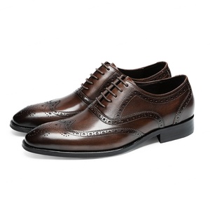 Designer Luxurious Men's Leather <b>Shoes</b> Genuine Leather Business Formal Engraved Wedding <b>Shoes</b> Cowhide Breathable Lace-up Autumn - Product Image 6