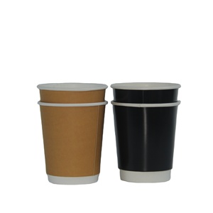 Tazze da <span class=keywords><strong>caffè</strong></span> in carta usa e getta a doppia parete 8oz/12oz/16oz con coperchi - Product Image 4