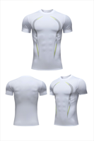 T-shirt de compression athlétique pour homme, anti-transpiration, manches courtes, col rond, idéal pour la gym, la course à pied et les activités sportives
