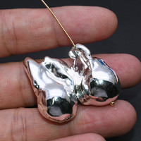 Haute qualité en gros naturel perles baroques d'eau douce platine plaqué or irrégularité perles en vrac pour la fabrication de bijoux à bricoler soi-même