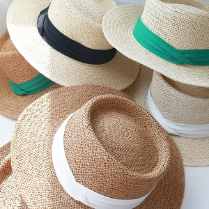 Haute qualité en gros large bord rond chapeau canotier mode <span class=keywords><strong>Capeline</strong></span> chapeau de paille pour femmes dames plage soleil chapeau été - Product Image 2