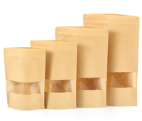Pochette personnalisée en papier kraft biodégradable avec fenêtre transparente et fermeture éclair refermable pour aliments pour animaux et collations sèches