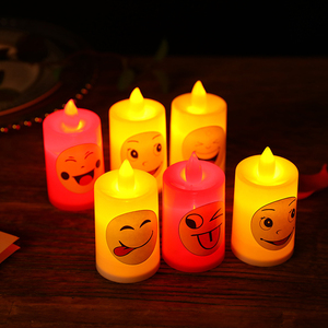 Nouveau design lumineux visage souriant en plastique bougie lumière vacances décoration décoration de la maison - Product Image 5