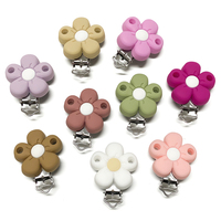 Nouvelles attaches-sucettes en silicone en forme de fleur, perles pour bébé, accessoires de chaîne de tétine DIY
