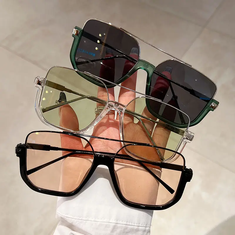 2023, новое корейское издание, модные темпераментные солнцезащитные очки в полуоправе, уличные солнцезащитные очки с простым лицом и молодые солнцезащитные 1374