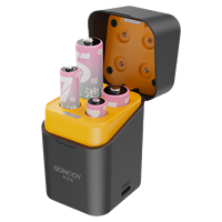 Chargeur de batteries Li-ion AA/AAA à 4 baies avec écran LCD et éclairage LED intégré, 2 emplacements pour batteries 3890 mWh et 2 emplacements pour batteries 1300 mWh