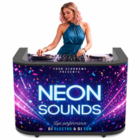 Pupitre de DJ incurvé avec écran LED, support de table, écran vidéo LED portable, écran d'affichage vidéo LED pour cabine DJ