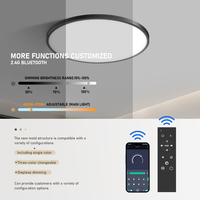 Plafonnier LED intelligent à intensité variable avec télécommande Design monté en surface ronde ultra-mince pour l'éclairage domestique moderne