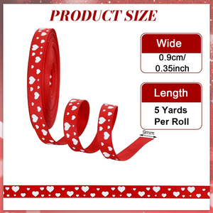 Ruban floral écologique de 1 pouce en polyester et plastique pour emballages cadeaux d'anniversaire et de Saint-Valentin - Product Image 2