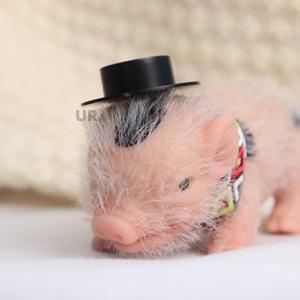 Mini muñeca de cerdo de silicona realista de 14CM, juguete educativo de silicona suave para niños, los mejores regalos para niños - Product Image 3