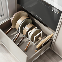 Étagère de rangement sous l'évier de cuisine, multi-compartiments, séparateur d'ustensiles de cuisine, organisateur de placard pour casseroles, poêles et couvercles
