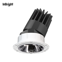 Spot antireflet en aluminium pour plafond 8W 18W 25W Spot encastré LED réglable sans bordure