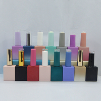Bouteilles de vernis à ongles carrées en verre personnalisées en usine, 10 ml/15 ml, avec impression d'écran, bouchon personnalisé avec logo et pinceau pour usage cosmétique